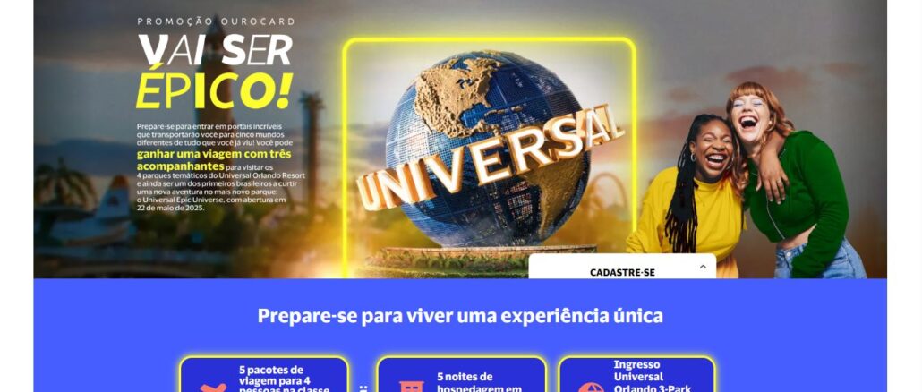 Promoção Ourocard BB Vai Ser Épico Promoção Ourocard BB Vai Ser Épico: Concorra 5 pacotes de viagem pra Orlando