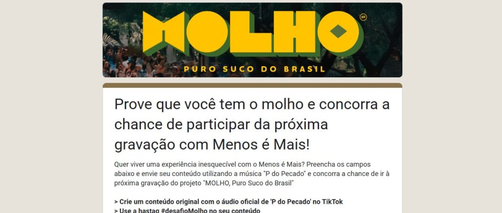 Concurso Menos é Mais P do Pecado Concurso Menos é Mais P do Pecado: Concorra viagem