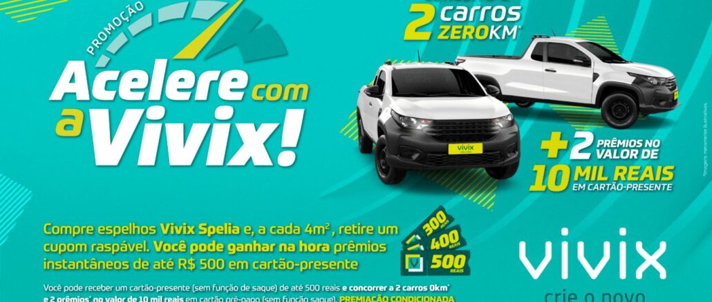 Promoção Acelere com a Vivix: Concorra carros e dinheiro