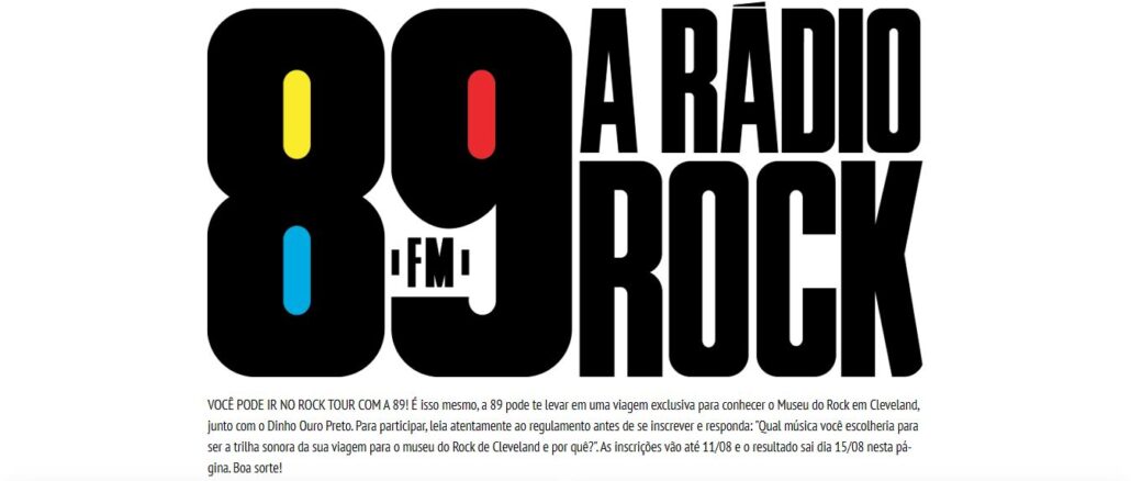Promoção Rock Tour - Cleveland - Avião da 89 Promoção Rock Tour - Cleveland - Avião da 89
