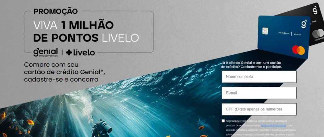 Promoção Viva 1 milhão de pontos Livelo com Genial Investimentos Promoção Viva 1 milhão de pontos Livelo com Genial Investimentos: Concorra 1.000.000 de pontos