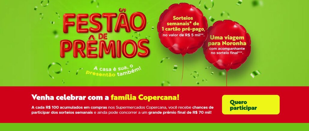 Promoção Festão de Prêmios Supermercado Copercana Promoção Festão de Prêmios Supermercado Copercana: Concorra 70 mil reais no sorteio final