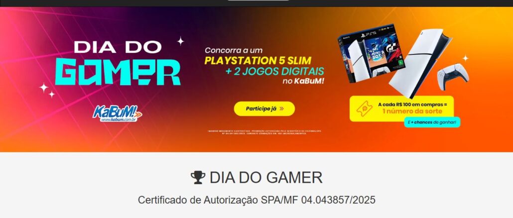 Dia do Gamer Kabum: Concorra videogames