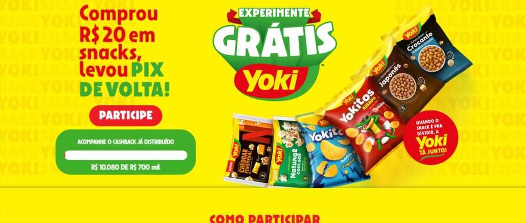 Experimente Grátis Snacks Yoki Experimente Grátis Snacks Yoki: Compre e tenha seu reembolso