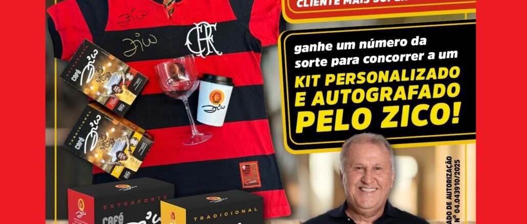 Promoção Café de Campeão na Super Rede - Café do Zico: Compre o café do Galinho e concorra camisa autografada pelo craque