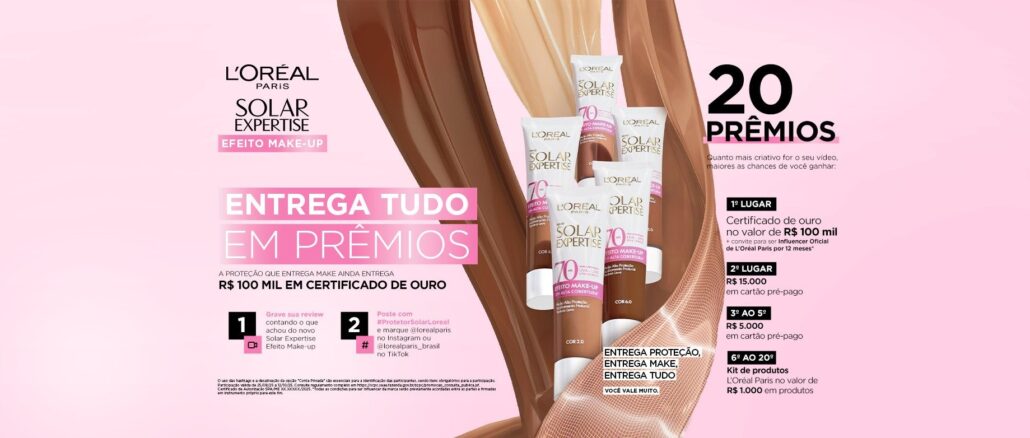 Promoção L'Oréal Entrega Tudo em Prêmios: Concorra 100 mil em dinheiro