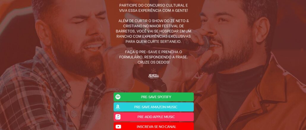 ZÉ NETO & CRISTIANO TE LEVAM PARA BARRETOS ZÉ NETO & CRISTIANO TE LEVAM PARA BARRETOS: Participe grátis!