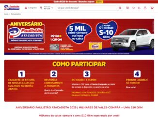 Aniversário Paulistão Atacadista: Concorra S-10 0km e vales na hora no caixa