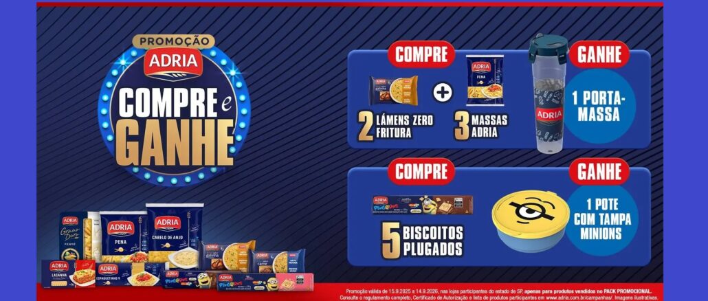Promoção Adria Compre e Ganhe Promoção Adria Compre e Ganhe: Colecione UD!