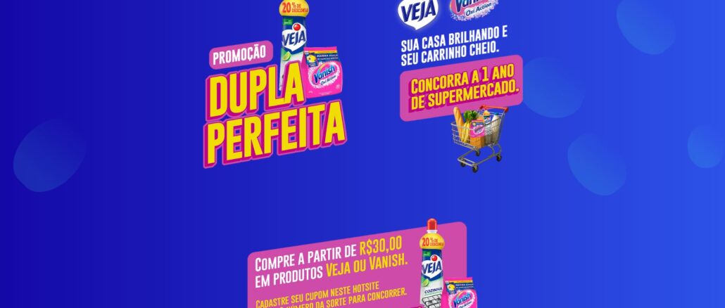 Promoção Dupla Perfeita Bahamas, Veja e Vanish Promoção Dupla Perfeita Bahamas, Veja e Vanish: Concorra um ano de mercado grátis