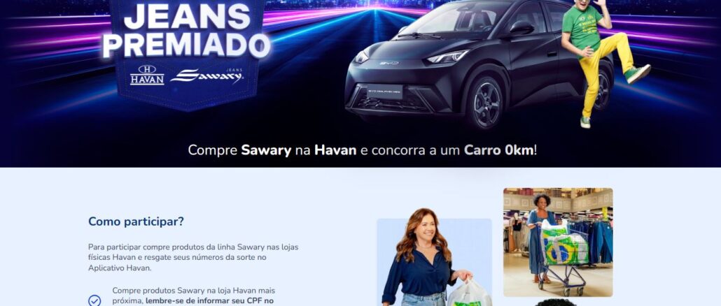 Promoção Jeans Premiado Havan Sawary Promoção Jeans Premiado Havan Sawary: Concorra carro elétrico