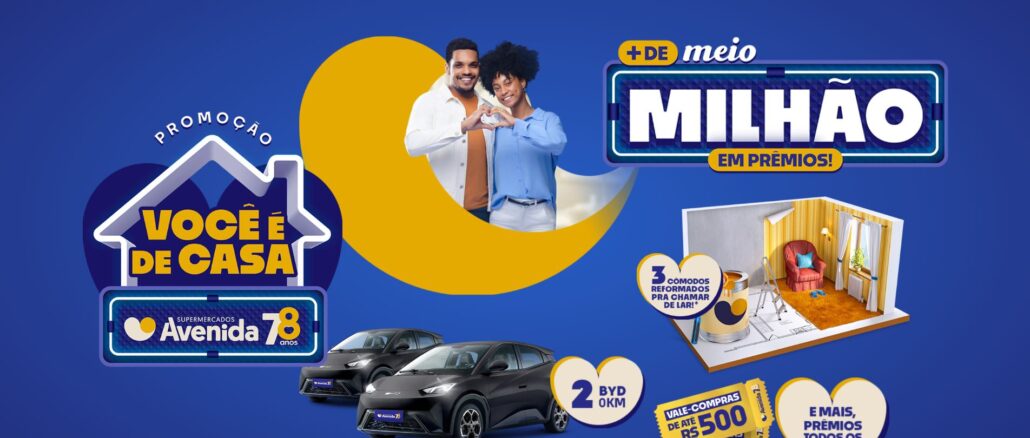 Aniversário Supermercados Avenida 2025 78 anos: Concorra carros elétricos e vale-compras em São Paulo