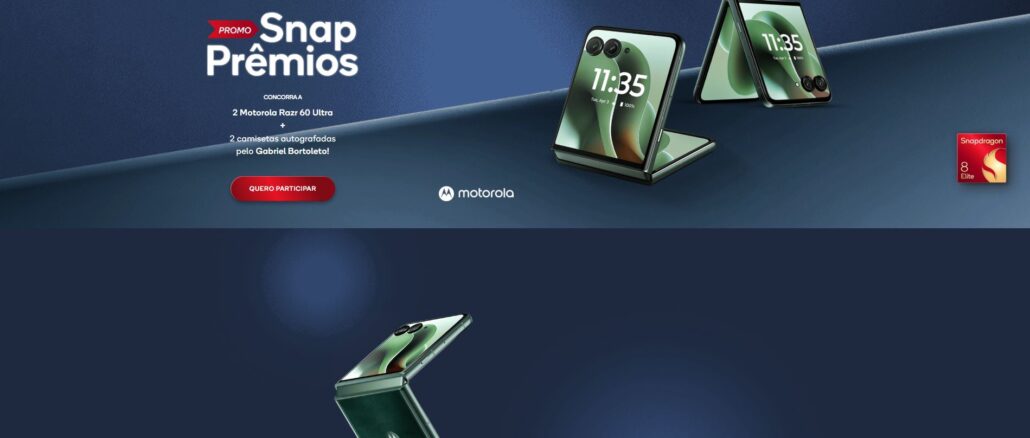 Promo Snap Prêmios Motorola: Concorra celulares Moto Razr