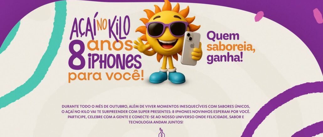 Promoção Açaí No Kilo 8 anos 8 iPhones: Concorra 8 iPhones