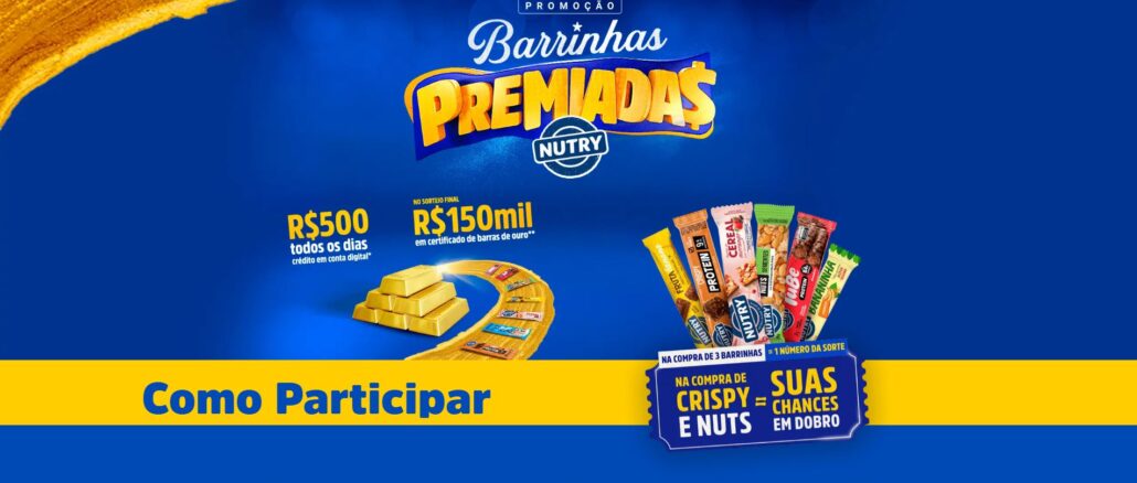 Promoção Barrinhas Premiadas Nutry: Concorra a quase 200 mil reais na premiação