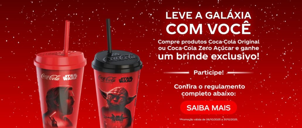 Promoção Coca-Cola Compre e Ganhe Solar - Leve a Galáxia com Você Promoção Coca-Cola Compre e Ganhe Solar - Leve a Galáxia com Você: Compre e Ganhe Copos Star Wars