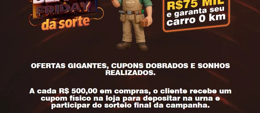 Black Friday da Sorte Rede Center SIM: Concorra 80 mil reais na premiação geral