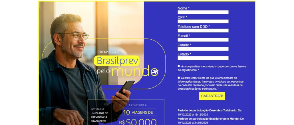 Promoção Brasilprev Pelo Mundo: Concorra meio milhão de reais na premiação