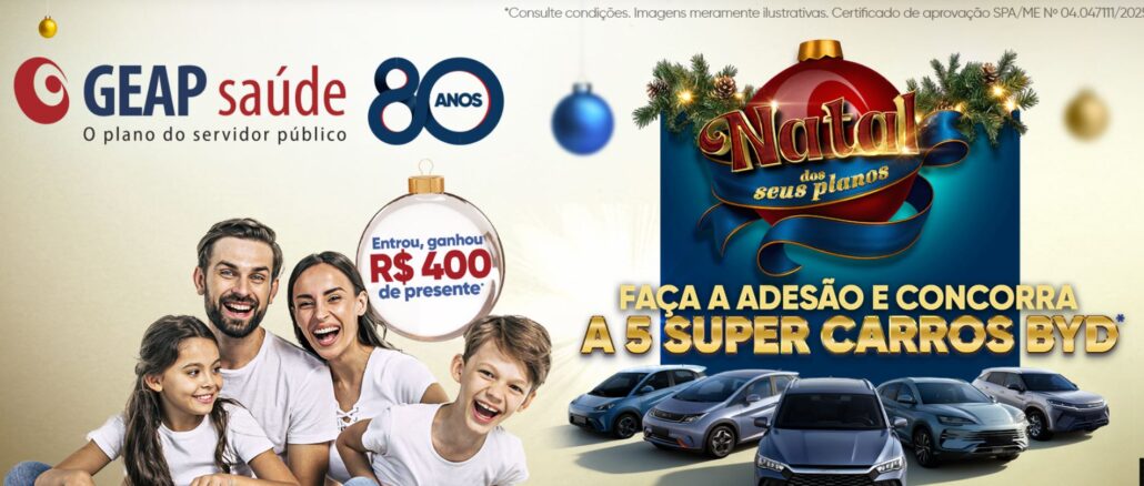 Promoção GEAP Saúde 80 Anos: Concorra a quase 1 milhão de reais na premiação