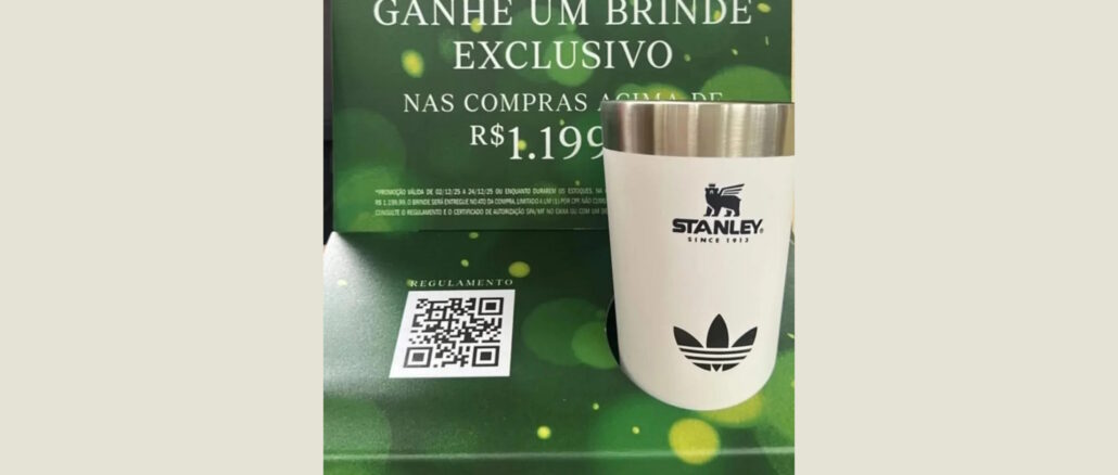 Promoção Natal Adidas Copos Stanley Promoção Natal Adidas Copos Stanley: Compre acima de 1199 reais e ganhe um copo de aço inox cirúrgico, da marca stanley