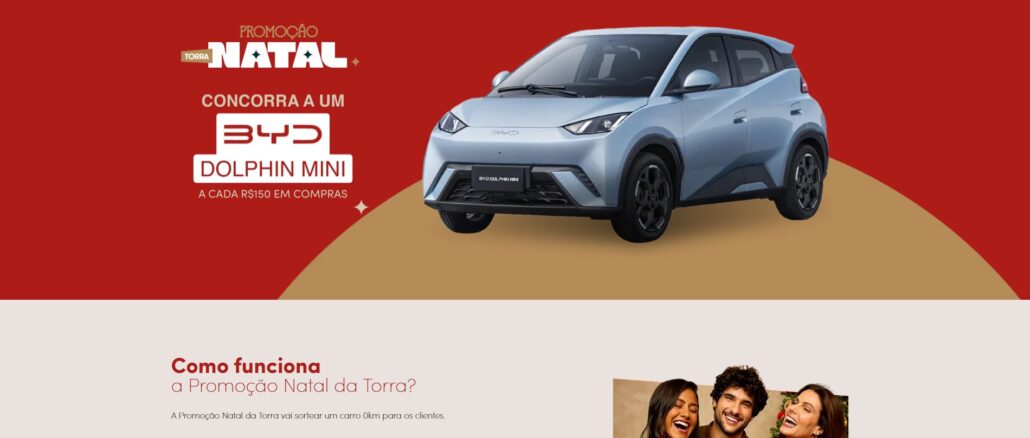 Promoção Torra Natal 2025: Sorteio BYD Mini Dolphin