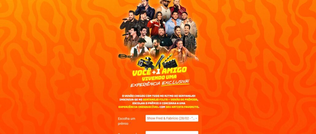 FRED & FABRÍCIO - SERTANEJO FILTR - VERÃO DE PRÊMIOS: Concorra ingressos Fred e Fabricio