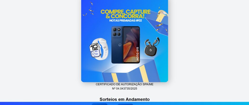 Notas Premiadas RS 2026 Notas Premiadas RS 2026: Concorra celular, smartwatch, e fone de ouvido.
