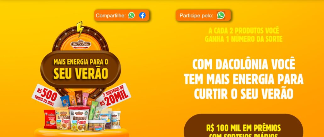 Promo Verão DaColônia 2026: Concorra 100 mil reais na premiação