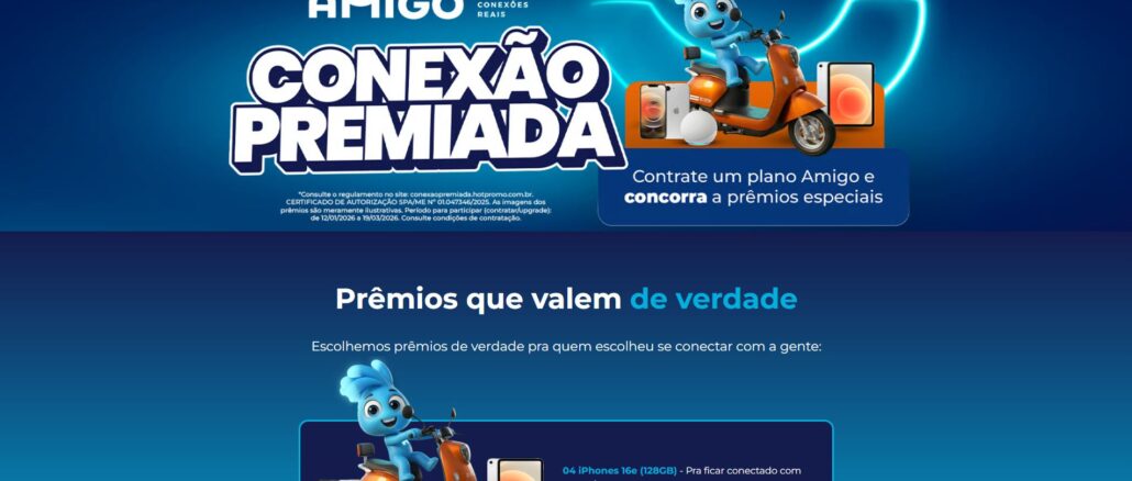 Promoção Conexão Premiada Amigo Viva Conexões Reais: Concorra iPhone, iPad, Alexa e Scooter!