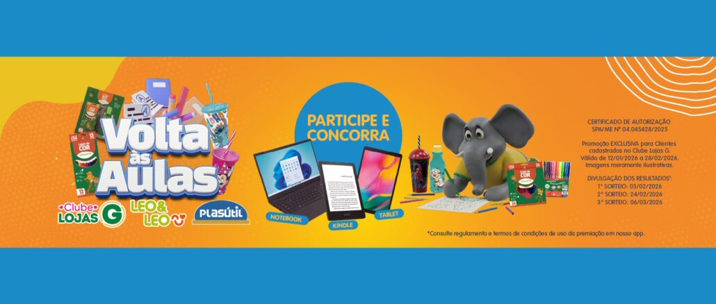 Volta às Aulas Clube LojasG e Plasútil: Concorra notebook, tablet e kindle