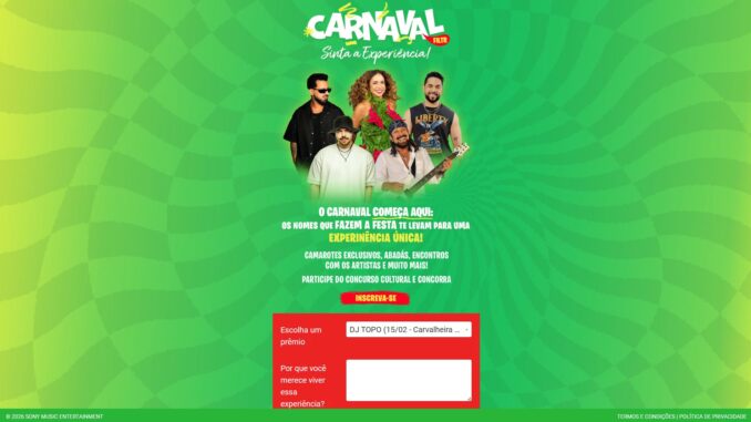 Concurso Carnaval Filtr Sinta a Experiência: Concorra ingressos DJ TOPO, Dennis e Henry Freitas