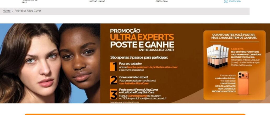 PROMOÇÃO ULTRA EXPERTS ANTHELIOS ULTRA COVER LA ROCHE POSAY: 68 mil reais na premiação
