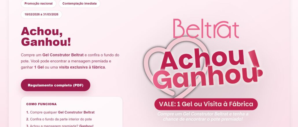 PROMOÇÃO VALE GEL BELTRAT – EXPERIÊNCIA QUE SURPREENDE: Concorra quase 13 mil reais