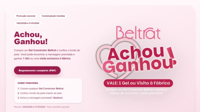 PROMOÇÃO VALE GEL BELTRAT – EXPERIÊNCIA QUE SURPREENDE: Concorra quase 13 mil reais