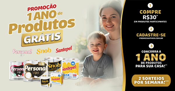 Promoção 1 ano de produtos Grátis Personal, Snob e Santepel: 5 mil na premiação