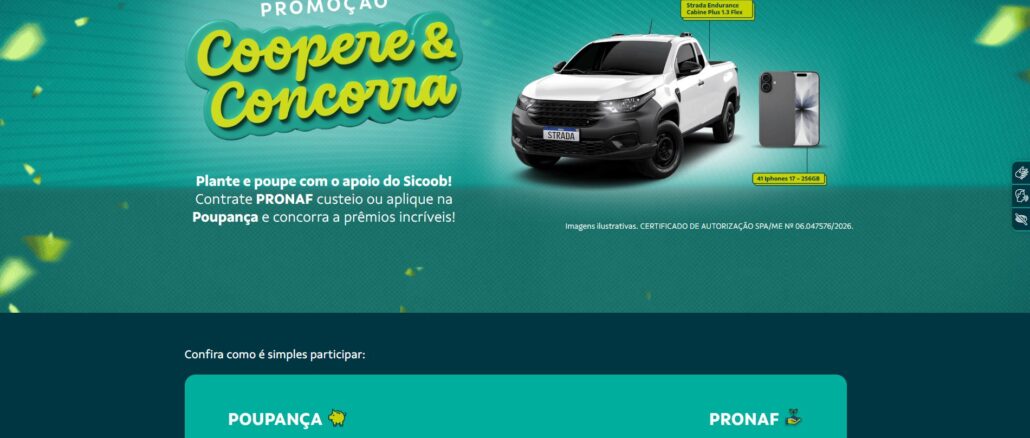 Promoção Coopere Concorra Sicoob Promoção Coopere & Concorra Sicoob: 439 mil reais na premiação
