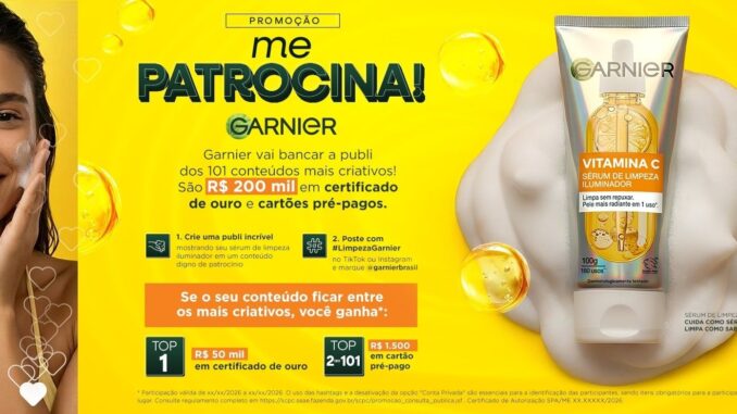 Promoção Me Patrocina Garnier: Participe e concorra