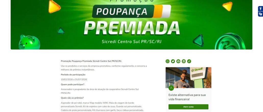 Promoção Poupança Premiada Sicredi Centro Sul PR-SC-RJ Promoção Poupança Premiada Sicredi Centro Sul PR-SC-RJ: Concorra 427 mil reais na premiação