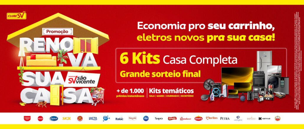 Promoção Renova sua Casa Clube SV Supermercados São Vicente: Mais de 370 mil reais na premiação total geral