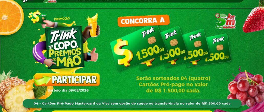 Promoção Trink Super Market Rio de Janeiro: 6 mil reais na premiação