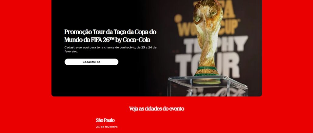 Promoção Trophy Tour Coca-Cola Copa 2026: Quase 99 mil reais na premiação