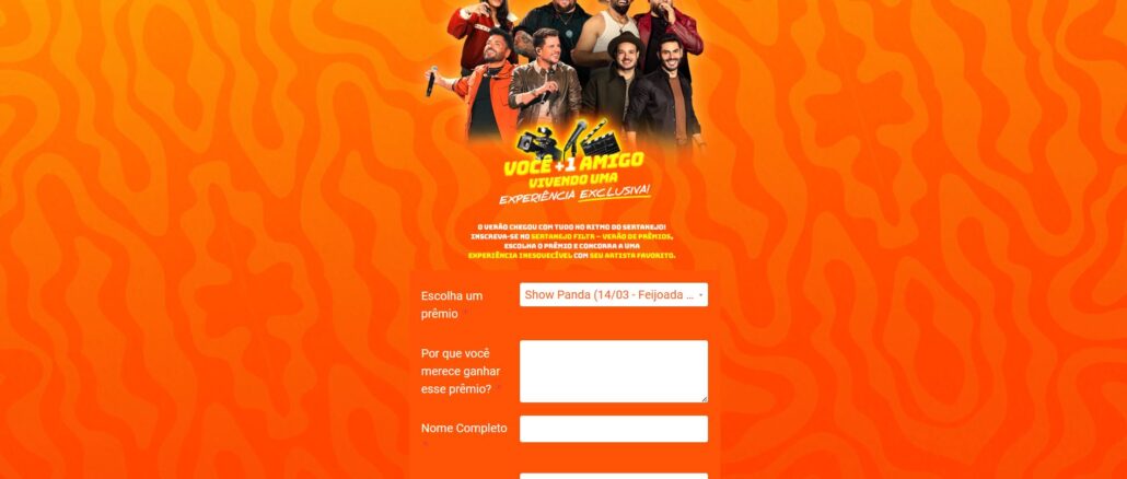 Verão de Prêmios Sertanejo Filtr: Participe e concorra