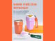 Anúncio da promoção Melissa Hot&Cold mostrando dois copos térmicos, um na cor laranja e outro na cor rosa, acompanhados de tampas e alças de tecido. O texto informa que o brinde é válido para compras a partir de R$499,90.