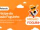Banner promocional da Missão Foguinho do Pelando com fundo laranja, nuvens brancas, o mascote Foguinho em um foguete e anúncio de R$10 mil em prêmios.