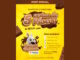 Imagem promocional da campanha Páscoa Recheada da Farmácias Nissei. O fundo é amarelo com raios solares e traz ilustrações de chocolate derretido e barras de chocolate. No centro, destaca-se o anúncio de cinco cestas de Páscoa no valor de R$500 cada. Um coelho branco ilustrado aparece comendo chocolate ao lado das regras de participação do sorteio e do logotipo da marca.