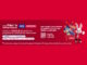 Banner publicitário de Páscoa da Lacta e Americanas com fundo vermelho. Exibe o mascote coelho branco, uma cesta de chocolates, um QR Code e informações sobre o sorteio de R$10mil em pontos de fidelidade.