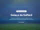 Banner publicitário com o título Golaço da Solfácil sobre um fundo azul que simula um estádio de futebol com gramado verde na base.