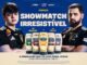 Anúncio da promoção Showmatch Irresistível apresentando os jogadores Molodoy e Fallen da Furia ao lado de cinco variedades de maionese Hellmann's.