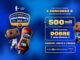 Propaganda da promoção Hellmann's NBA com fundo azul vibrante apresentando bonecos colecionáveis e prêmio de R$500mil em barras de ouro.