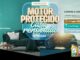 Banner promocional da campanha Motor Protegido Casa Renovada, mostrando uma sala decorada de um lado e um carro em movimento do outro, com frascos de lubrificantes Petronas e informações sobre prêmios.